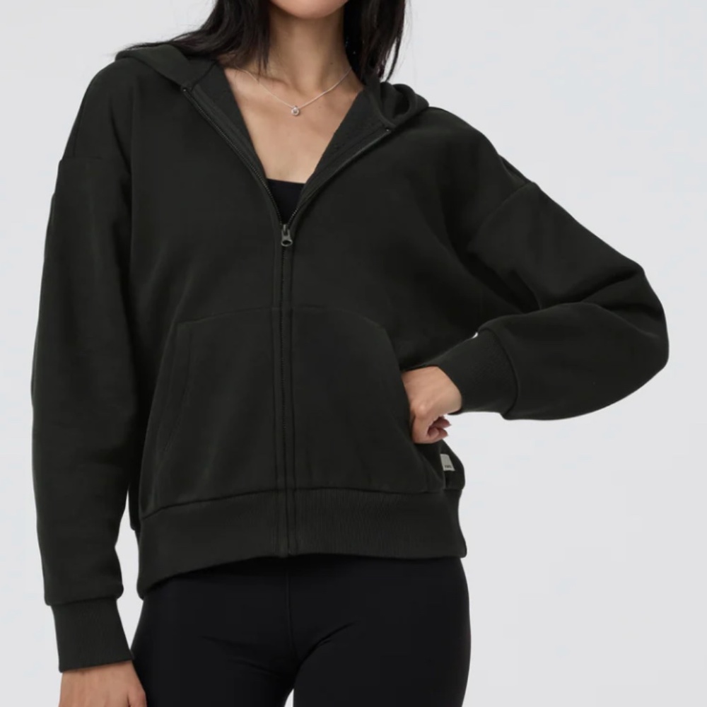Vuori Restore Full Zip Hoodie (Black (Washed), XL)